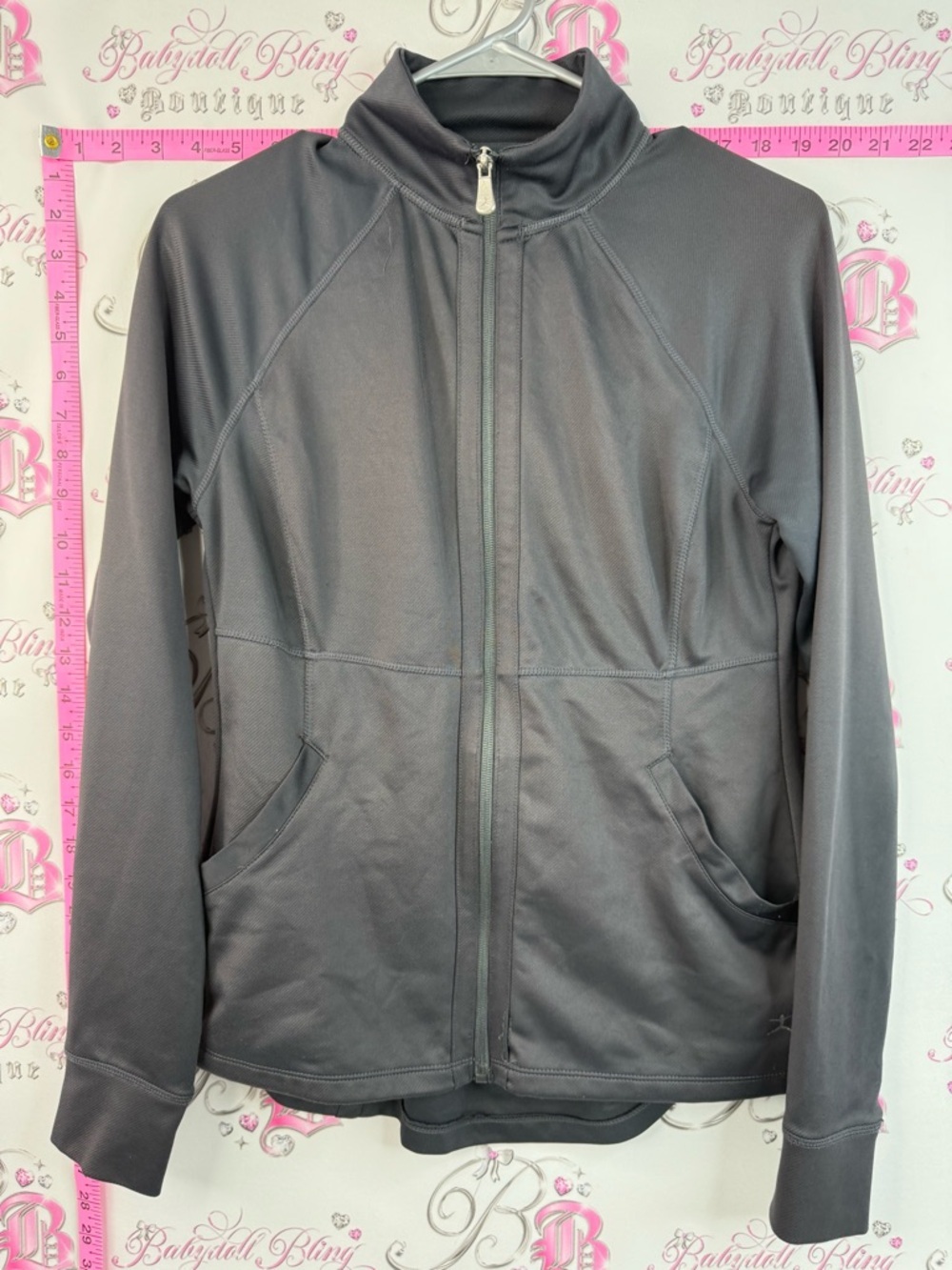 Danskin sweater collared grey Charcoal Gray Full-Zip Athletic Jacket